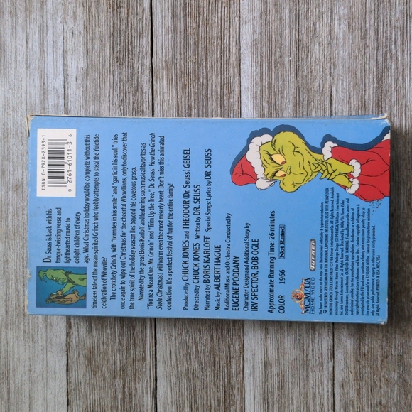 Dr Seuss how the Grinch stole Christmas VHS vintage - Picture 3 of 4